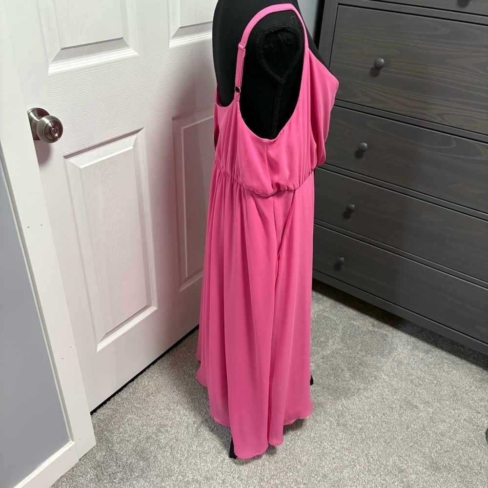 Torrid -- Midi Chiffon Cowl Neck Pleated Dress - Picture 2 of 8